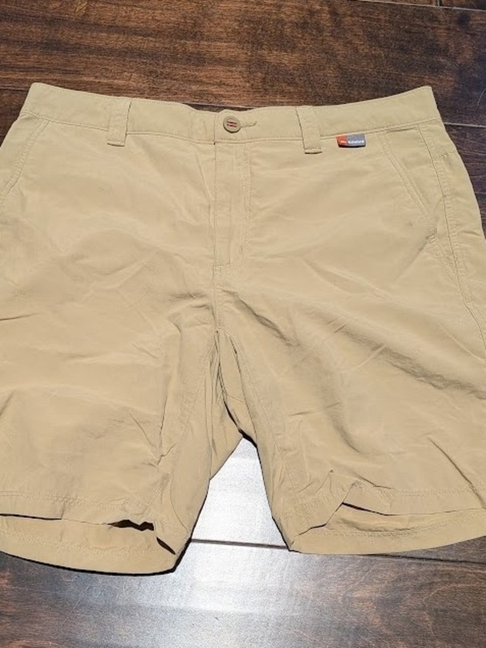 Simms Men's Khaki Hybrud Fishing Outdoor Shorts Sz 34
